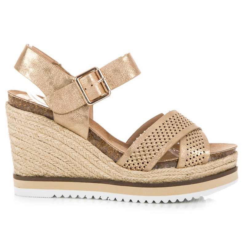 Kylie Sandálias de cunha amarelo