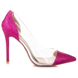 Vices Salto transparente com glitter rosa Vices Salto transparente com glitter rosa