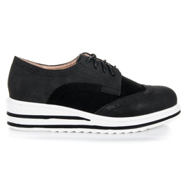 Vices Sapatos de camurça com atacadores preto Vices Sapatos de camurça com atacadores preto