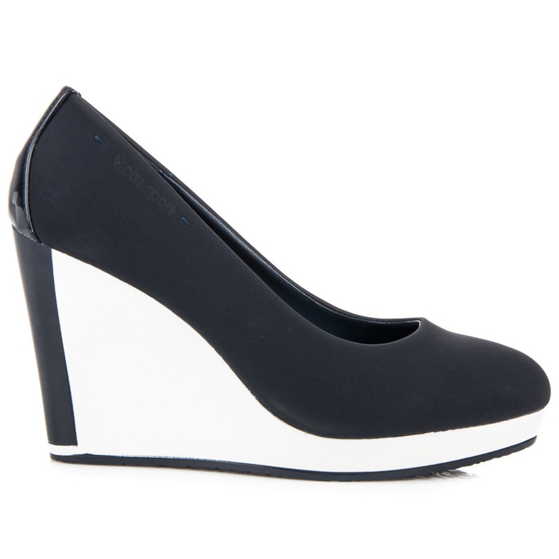 Vices bombas de cunha azul marinho