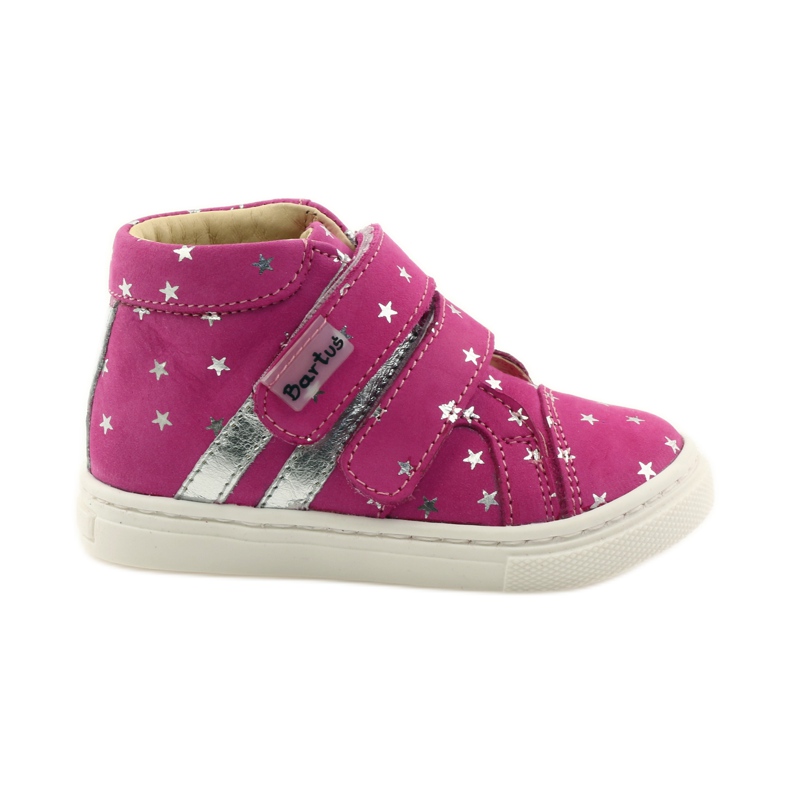 Sapatos de menina com estrelas Bartuś rosa cinza Sapatos de menina com estrelas Bartuś rosa cinza