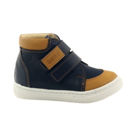 Sapatos de menino com velcro Bartuś azul-marinho marrom