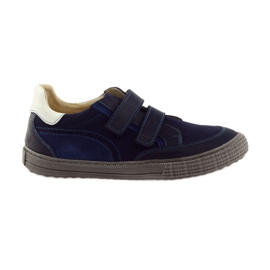 Sapatos de menino com nabos Bartuś azul marinho azul-marinho