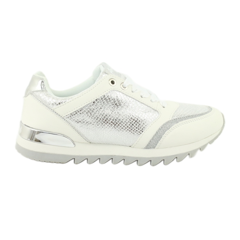 American Club Sapatos esportivos femininos 16355 Branco/Prata cinza