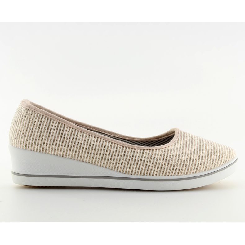 Gold c21v bailarinas de cunha de ouro castanho amarelo