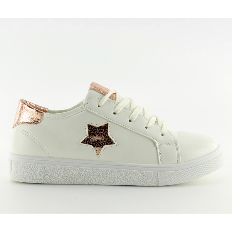 Tênis feminino branco em ouro 343 Y amarelo