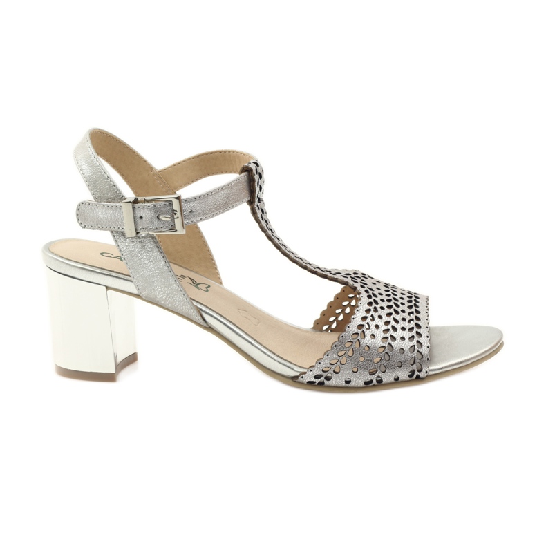 Caprice 28301 sandália vazada prateada cinza