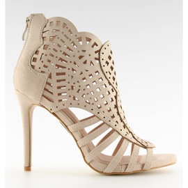 Botas de biqueira aberta bege M286 bege