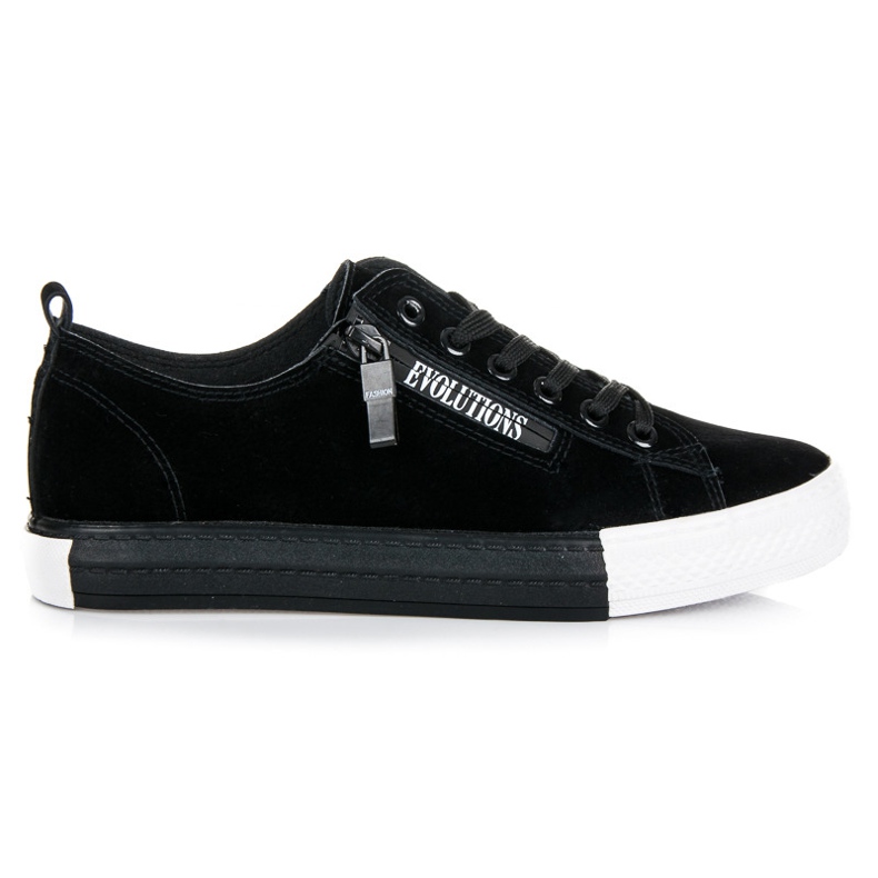 Tênis de camurça na plataforma preto