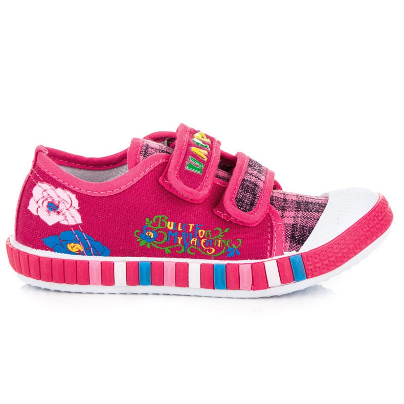 Hasby sapatilhas xadrez de menina rosa