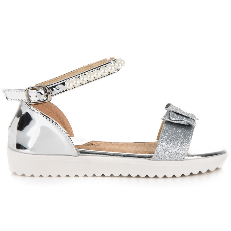 Vinceza Sandálias de prata para uma fivela cinza