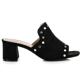 Kylie Chinelos de camurça no poste preto Kylie Chinelos de camurça no poste preto