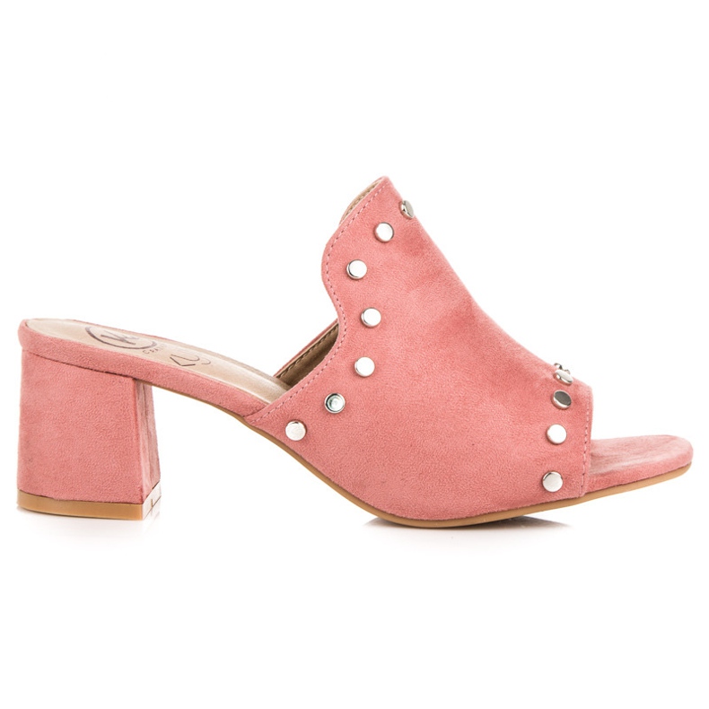 Kylie Chinelos de camurça no poste rosa