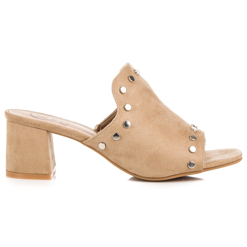 Kylie Chinelos de camurça no poste castanho