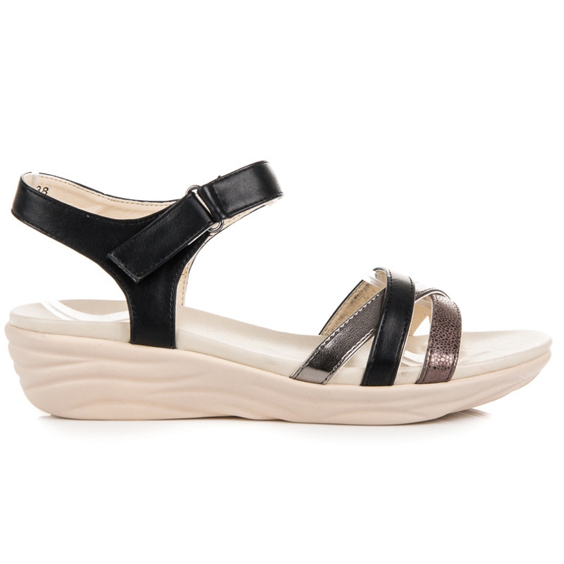 Kylie Sandálias de velcro preto