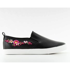 Chinelos com delicado bordado preto g1204a Preto