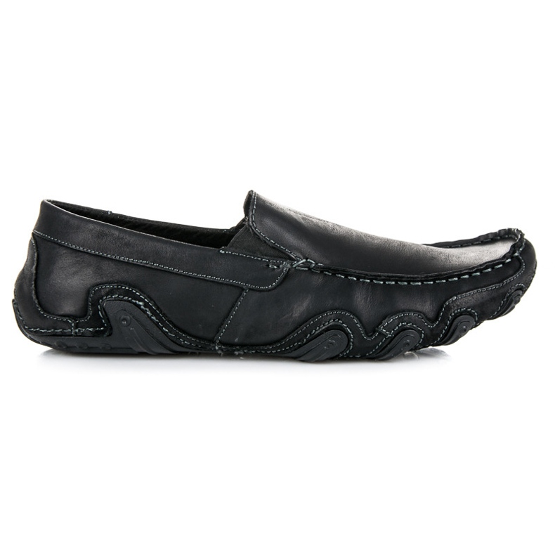 Hasby Mocassins de couro preto
