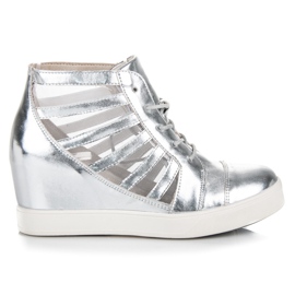 Kylie Tênis Silver Wedge cinza