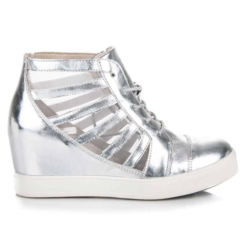 Kylie Tênis Silver Wedge cinza