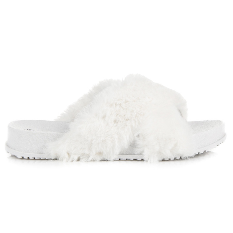 Chinelos de pele elegantes branco