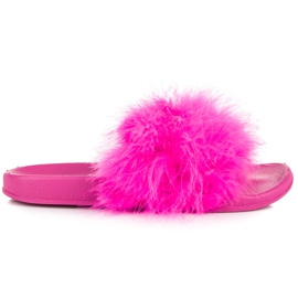 Chinelos com pele rosa Chinelos com pele rosa