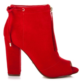 Seastar Botins de bico aberto vermelho