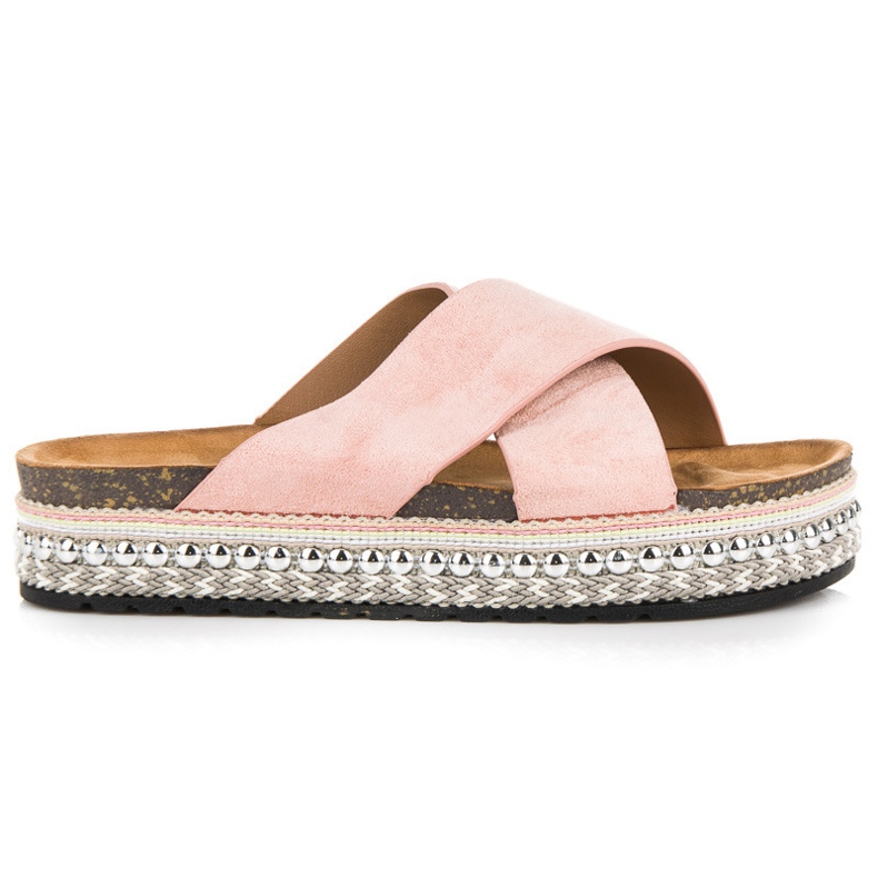 Seastar Chinelos de camurça na plataforma rosa