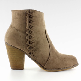 Botas cowboy de salto alto 58-386 Taupe marrom