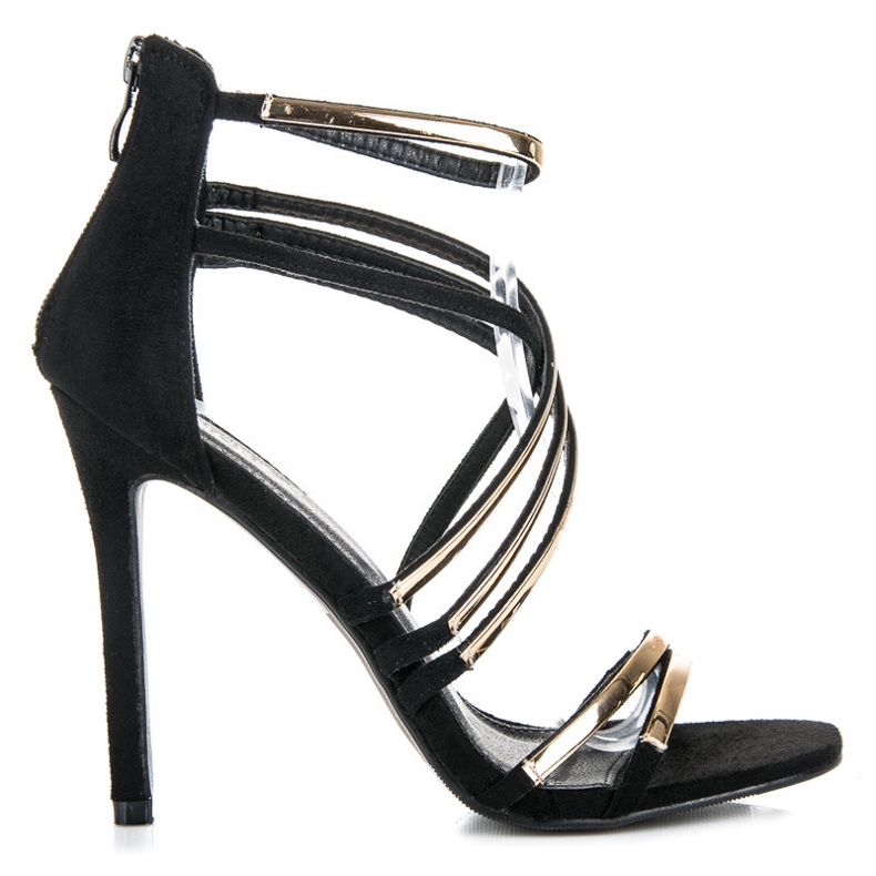 Vinceza Sandálias pretas de salto alto preto