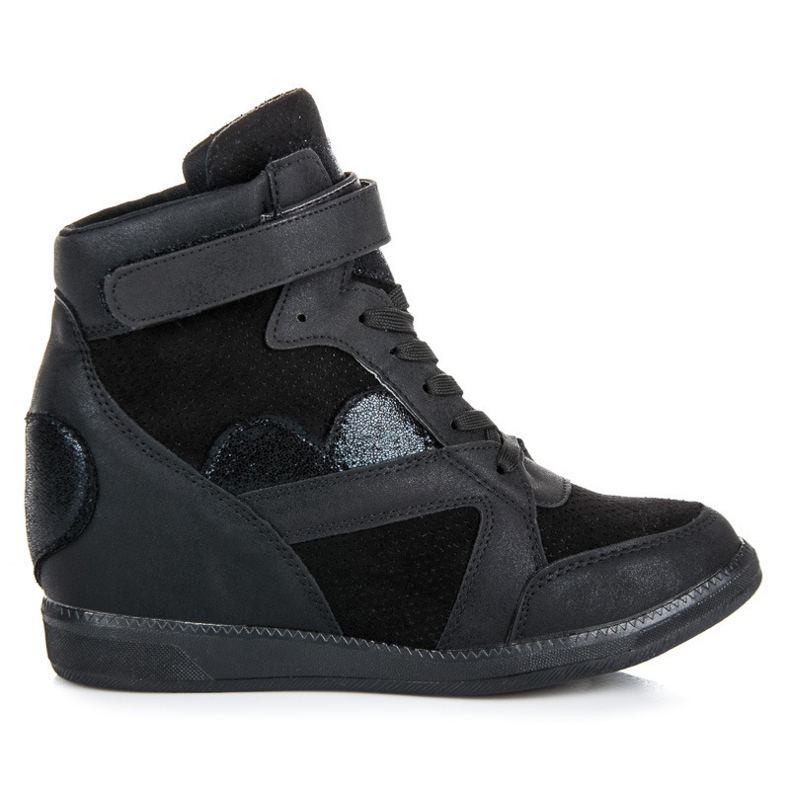 Vices Tênis de cunha amarrado preto