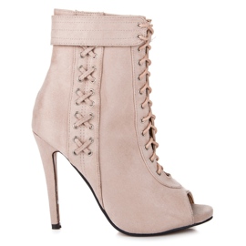 Seastar Botas de bico aberto amarradas marrom