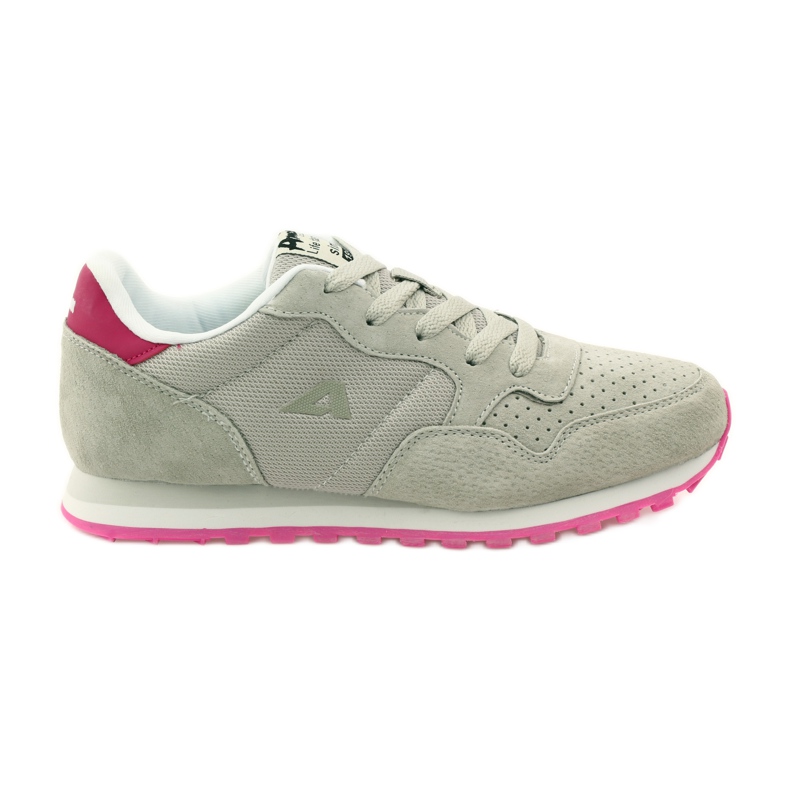 American Club Esportes de couro americano 6506 amarrados cinza rosa