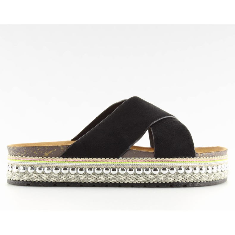 Chinelos pretos de mulher preta CK15P preto