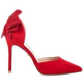 Seastar Salto de camurça com laço vermelho Seastar Salto de camurça com laço vermelho