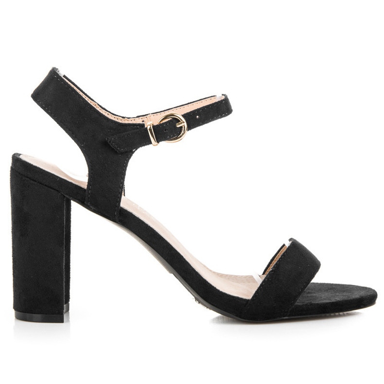 Vinceza Sandálias pretas no poste preto