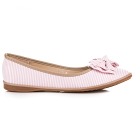 Seastar Bailarinas com nervuras com laço rosa