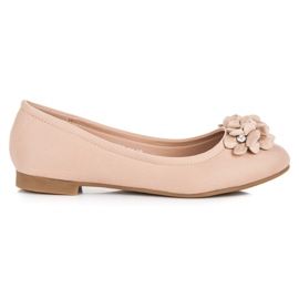 Vices bailarinas femininas com flores marrom