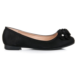 Vices bailarinas femininas com flores preto