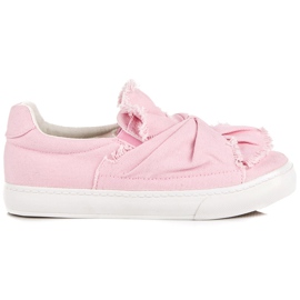 Tênis slip-on com laço rosa