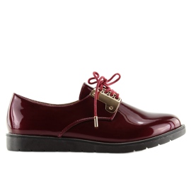 Mocassins com cadarço Borgonha Wh-1H184 Vermelho