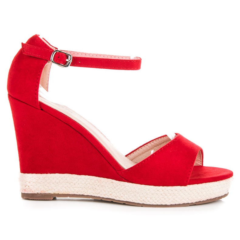 Seastar Sandálias de cunha de camurça vermelho