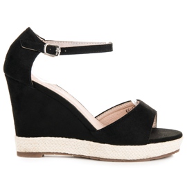 Seastar Sandálias de cunha de camurça preto