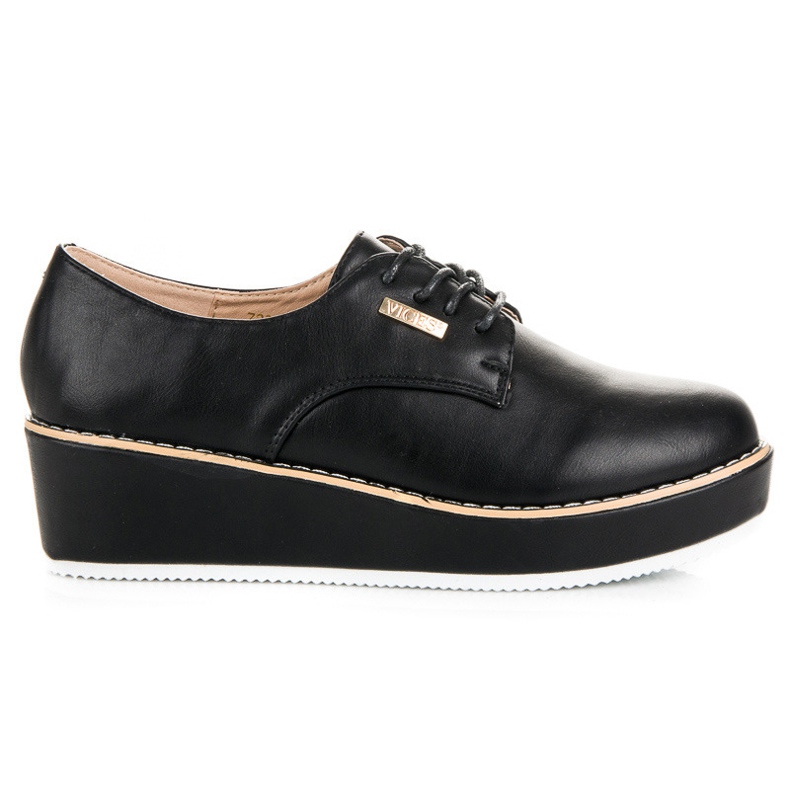 Vices Tornos de sapatos de cunha amarrados preto