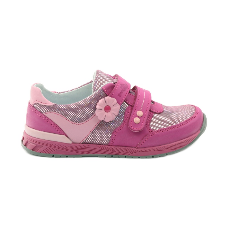Sapatos de menina com flor Ren But 3265 rosa cinza
