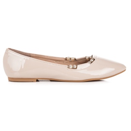 Vices Bailarinas lacadas em tornos pontiagudos marrom