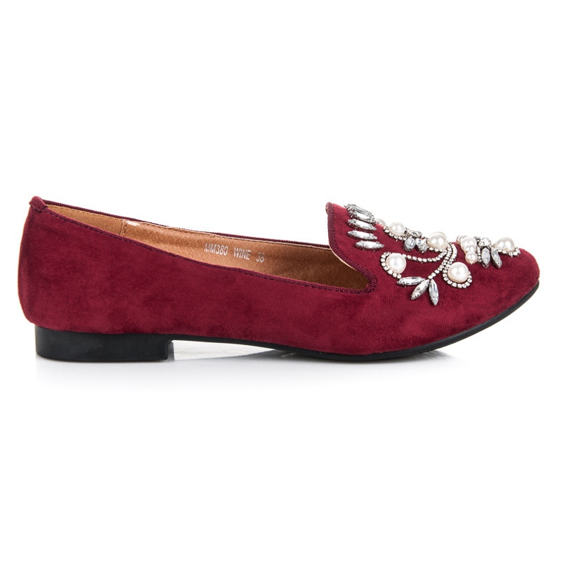 Lovery Mocassins decorativos marrons vermelho