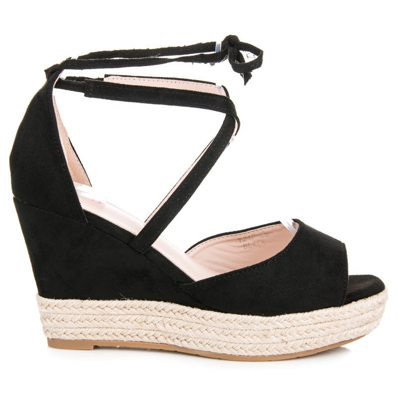 Seastar Alpargatas amarradas na cunha preto