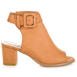 Seastar bota peep toe camelo marrom