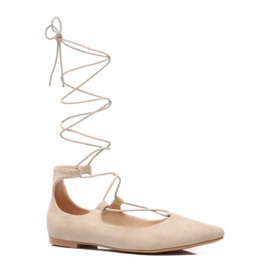 Vices Bailarinas amarradas em tons pastel marrom