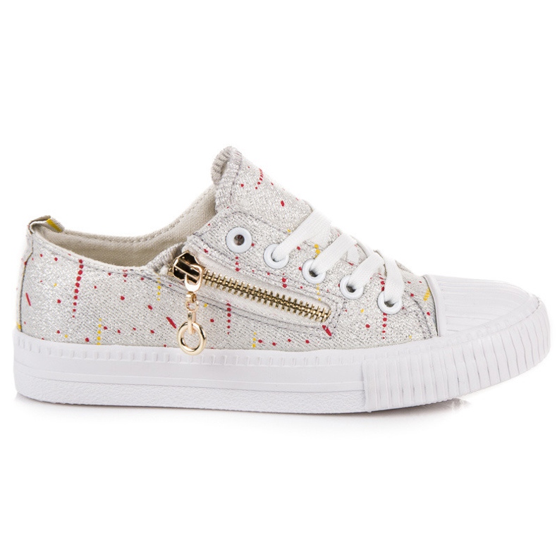 Tênis infantis brilhantes cinza